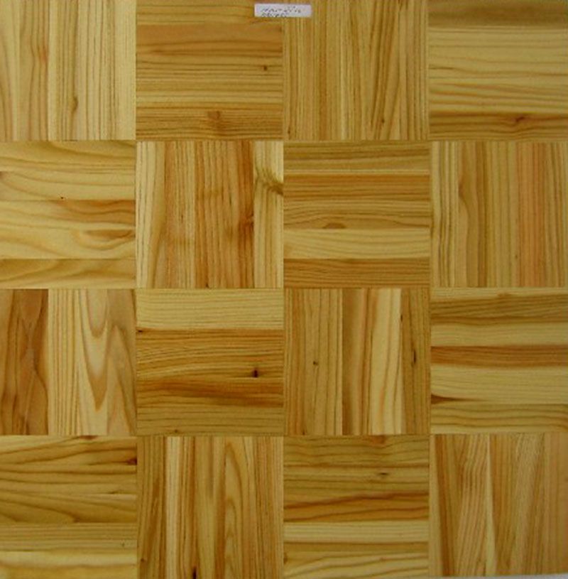 Pokládání dřevěné podlahy Mozaika Modřín III Šachovnice